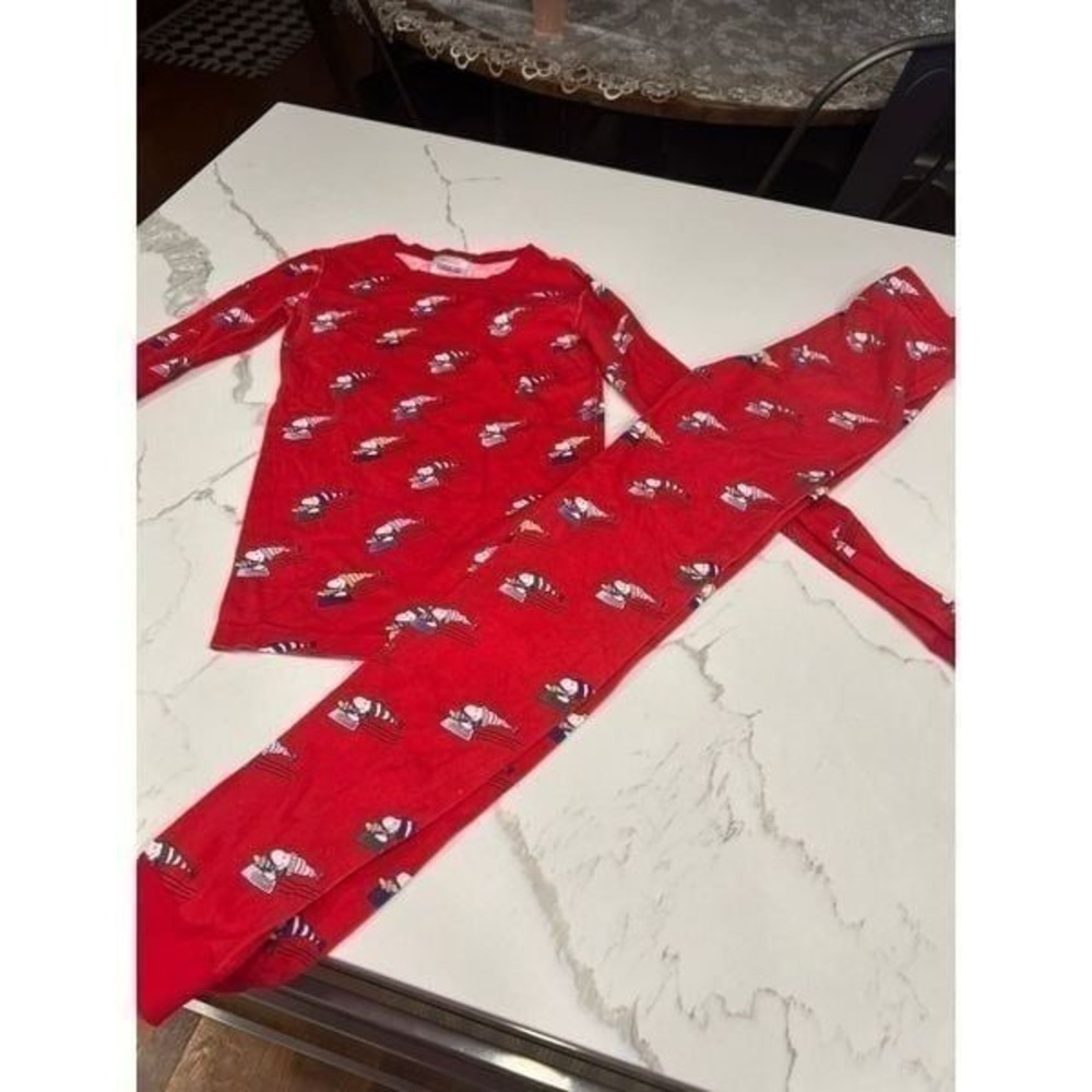 Hanna Andersson Snoopy red pajamas peanuts size 150 12